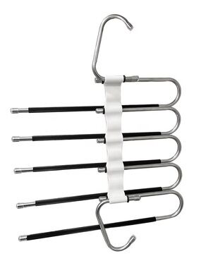 Amazon Metal Multi-Bar Space Saving Tie Scarf Belt Hanger in Silver and Black